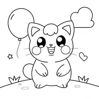 Cute Jigglypuff With Balloons Coloring Page 14422-11823