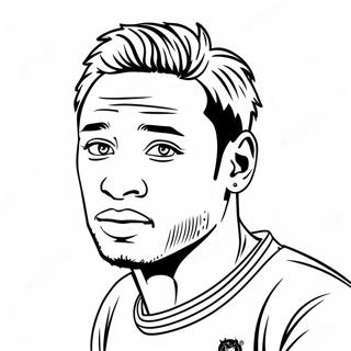 Neymar Dribbling The Ball Coloring Page 1442-1266