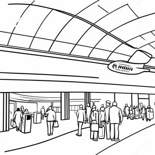 Busy Airport Terminal Coloring Page 14432-11829