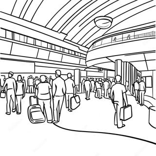 Busy Airport Terminal Coloring Page 14432-11830