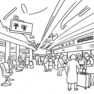 Busy Airport Terminal Coloring Page 14432-11832