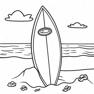 Colorful Surfboard On The Beach Coloring Page 14442-11835