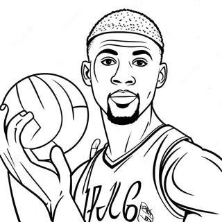 Colorful Nba Basketball Player Coloring Page 14502-11885