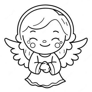 Cute Angel With Halo Coloring Page 14512-11891