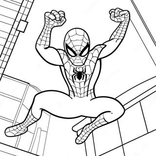 Web Slinging Spidey Coloring Page 14522-11900