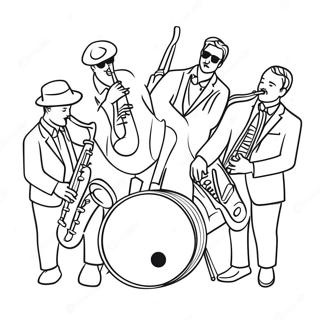 Cool Jazz Band Coloring Page 14532-11909