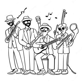 Cool Jazz Band Coloring Page 14532-11910