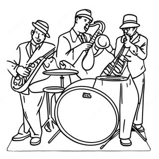 Cool Jazz Band Coloring Page 14532-11912