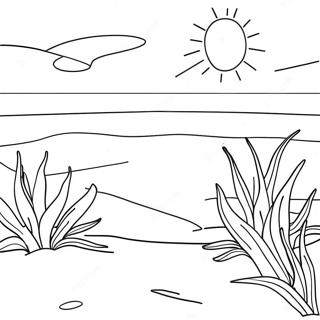 Beach Sunset Coloring Page 14541-11914