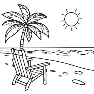 Tropical Beach Scene Coloring Page 14542-11918