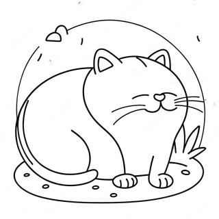 Chubby Fat Cat Sleeping Coloring Page 14552-11928