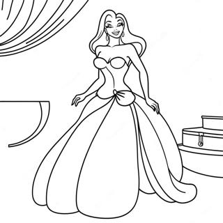 Elegant Jessica Rabbit In A Glamorous Dress Coloring Page 14562-11931