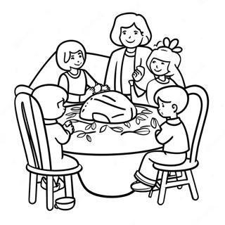 Thankful Family Gathering Coloring Page 14571-11939