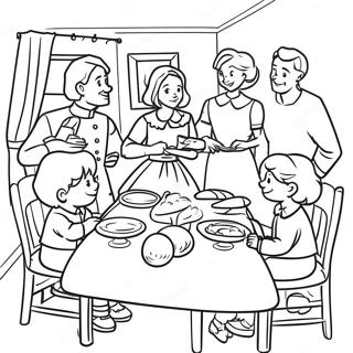 Thankful Family Gathering Coloring Page 14571-11940