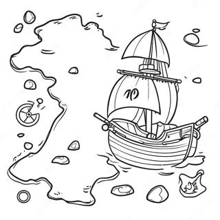 Pirate Treasure Map Coloring Page 14622-11981