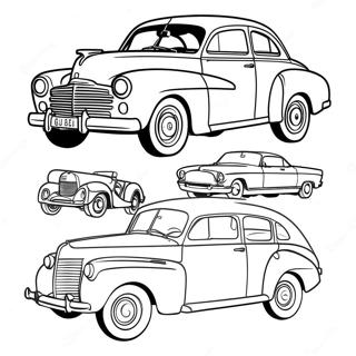 Vintage Cars Coloring Page 1462-1281