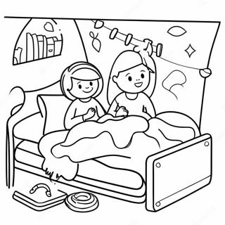 Sleepover Coloring Pages