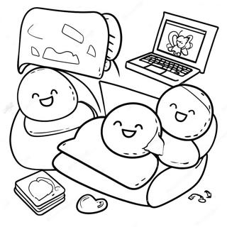 Sleepover Fun Activities Coloring Page 14631-12000