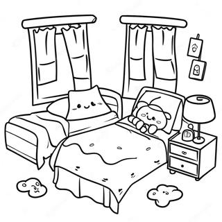 Cozy Sleepover Scene Coloring Page 14632-11987