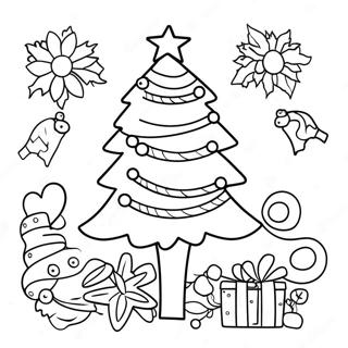 Festive Christmas Tree From Different Cultures Coloring Page 14652-12007