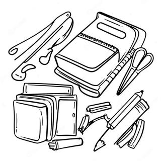 K 12 School Supplies Coloring Page 14681-12030