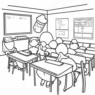 K 12 Classroom Scene Coloring Page 14682-12027