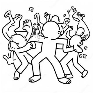 Keith Haring Dancing Figures Coloring Page 14692-12040