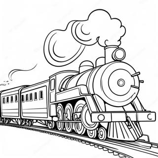 Choo Choo Charles With Colorful Train Cars Coloring Page 14702-12043