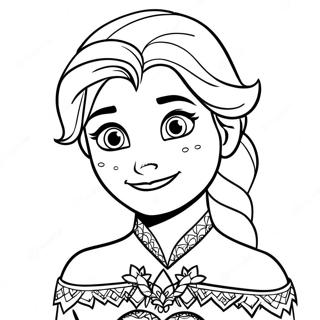 Frozen 2 Elsa Hair Down Coloring Pages