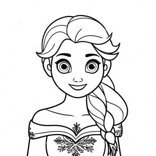 Frozen 2 Elsa With Hair Down Coloring Page 14731-12068