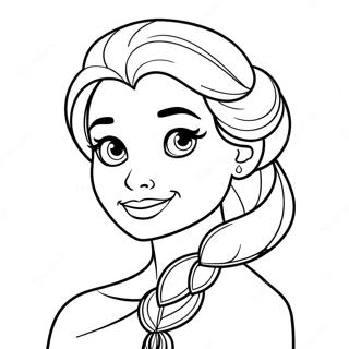 Elegant Elsa With Flowing Hair Coloring Page 14732-12071