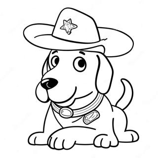 Playful Sheriff Labrador In A Hat Coloring Page 14742-12077