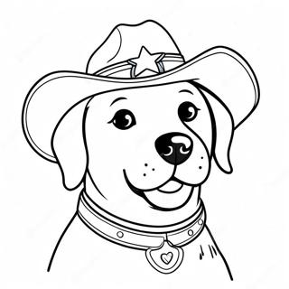 Playful Sheriff Labrador In A Hat Coloring Page 14742-12078