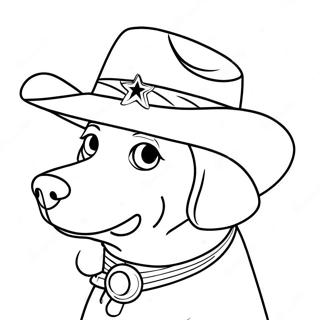 Playful Sheriff Labrador In A Hat Coloring Page 14742-12079