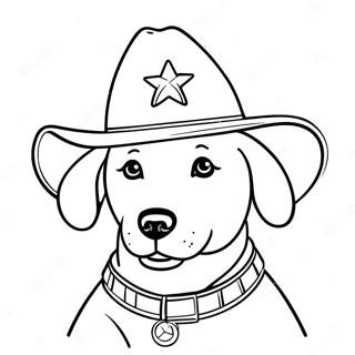 Playful Sheriff Labrador In A Hat Coloring Page 14742-12080