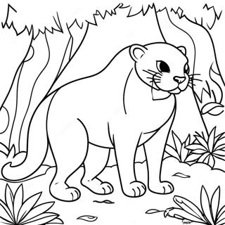 Majestic Panther In Jungle Coloring Page 14782-12109