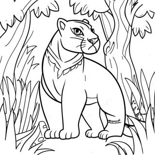 Majestic Panther In Jungle Coloring Page 14782-12111