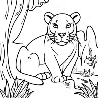 Majestic Panther In Jungle Coloring Page 14782-12112