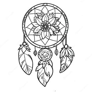 Boho Feather Dreamcatcher Coloring Page 1482-1294