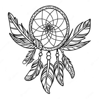 Boho Feather Dreamcatcher Coloring Page 1482-1295