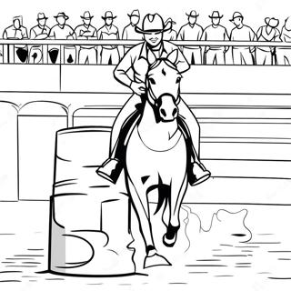 Barrel Racing Horse And Rider Coloring Page 14841-12154