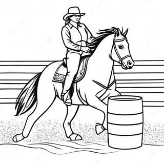 Barrel Racing Horse And Rider Coloring Page 14841-12155