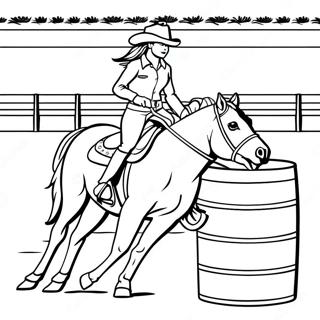 Barrel Racing Horse And Rider Coloring Page 14841-12156