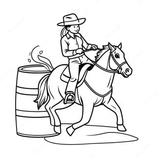 Exciting Barrel Racing Scene Coloring Page 14842-12157