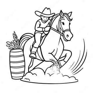 Exciting Barrel Racing Scene Coloring Page 14842-12158