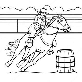 Exciting Barrel Racing Scene Coloring Page 14842-12160