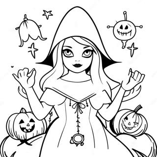 Gothic Witchcraft Coloring Pages