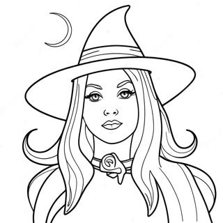 Mystical Gothic Witch Coloring Page 14852-12164