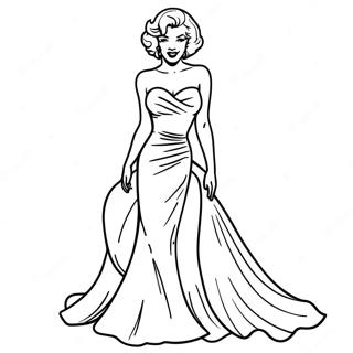 Marilyn Monroe Glamorous Dress Coloring Page 14882-12189