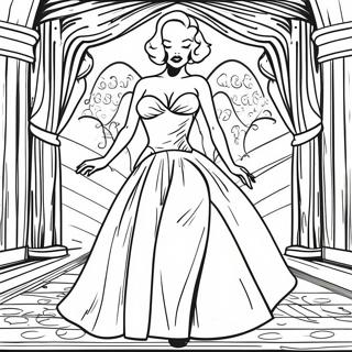 Marilyn Monroe Glamorous Dress Coloring Page 14882-12192